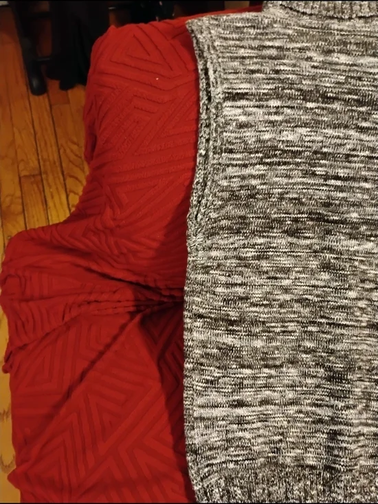 Sleeveless Turtleneck Knit Midi Dress Sweater - Gray 17 inch p2p - Picture 5 of 8